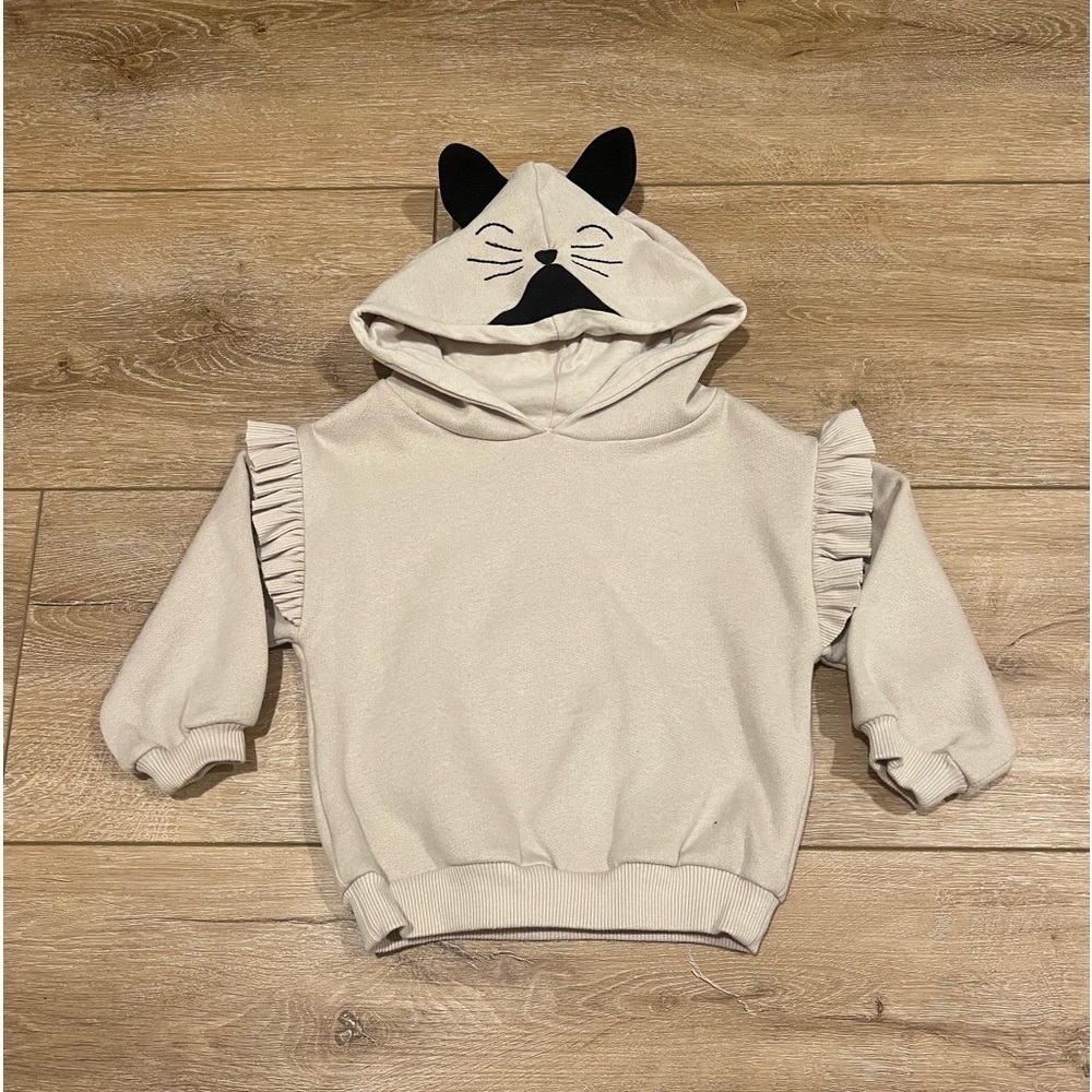 Zara beige kitty hoodie